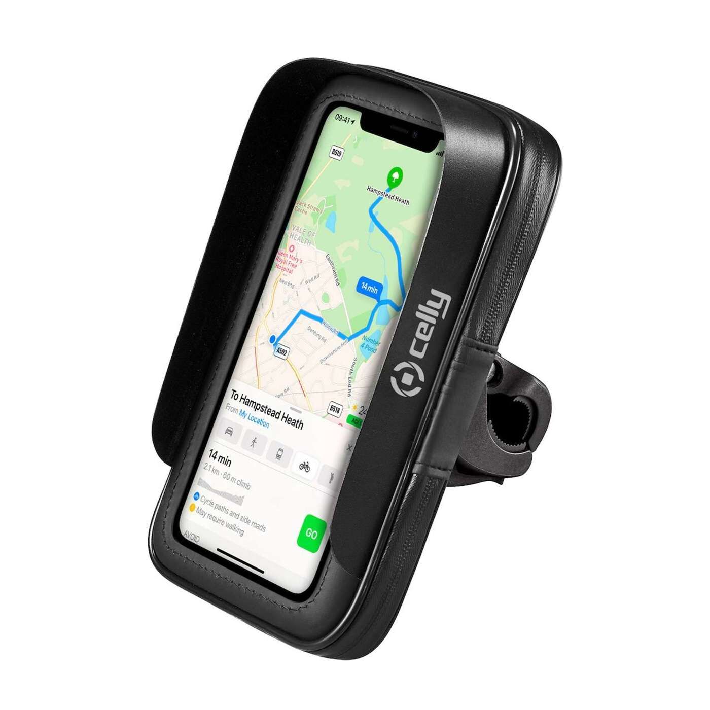 Phone holder for motorcycle handlebar ProRide - Celly