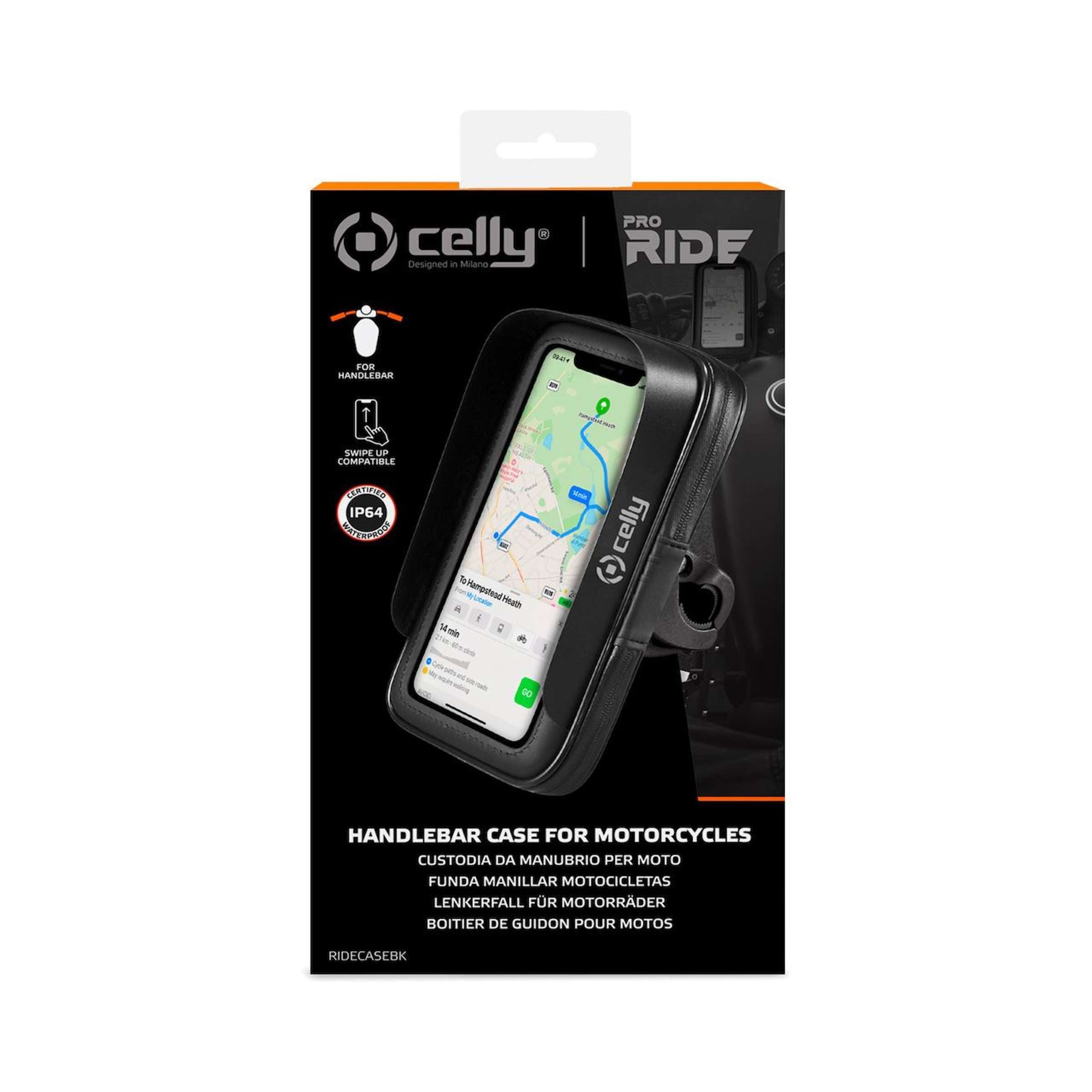Phone holder for motorcycle handlebar ProRide - Celly