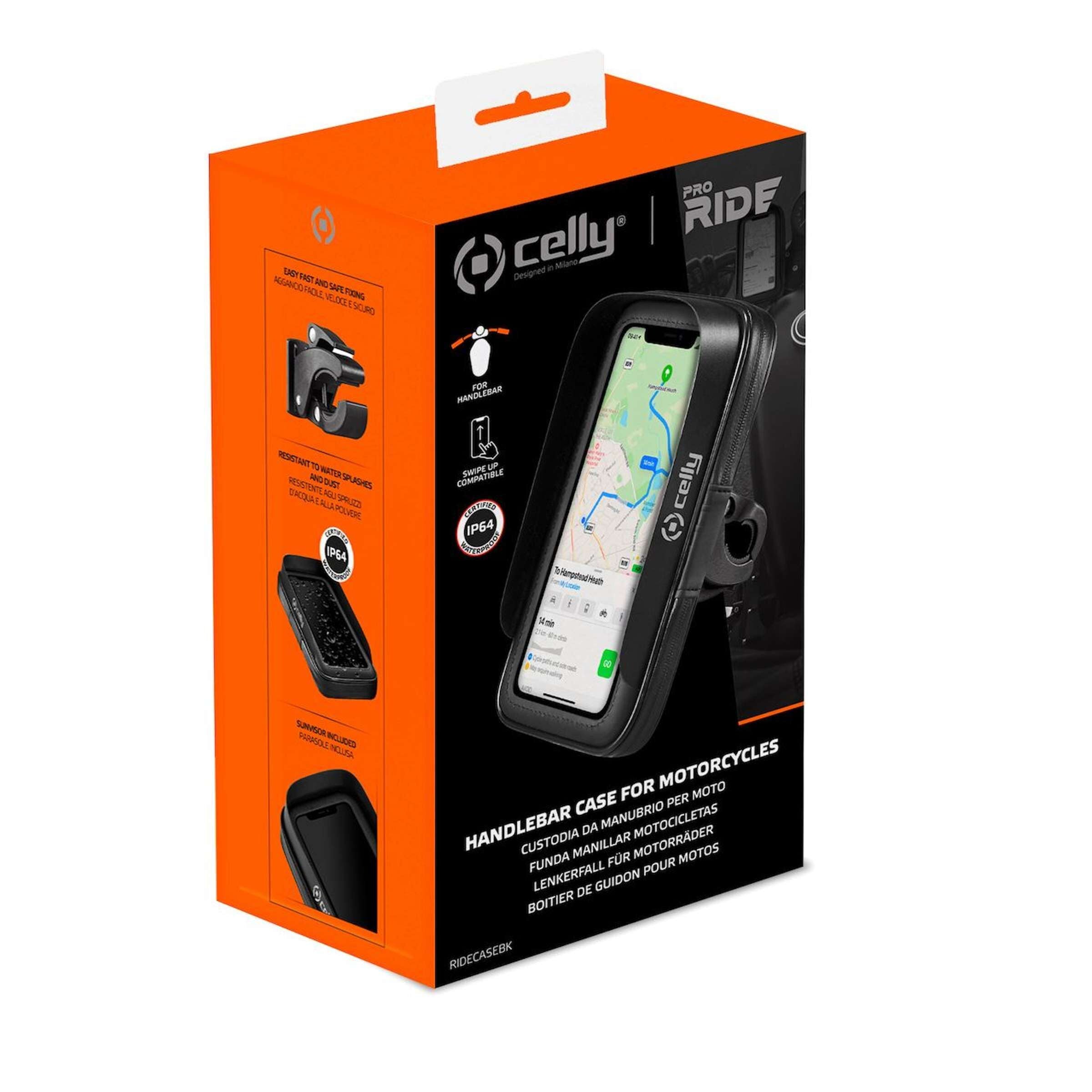 Phone holder for motorcycle handlebar ProRide - Celly