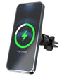 Iphone met groen charge logo in een cirkel op een telefoonhouder GostMagCharge 75 % charged