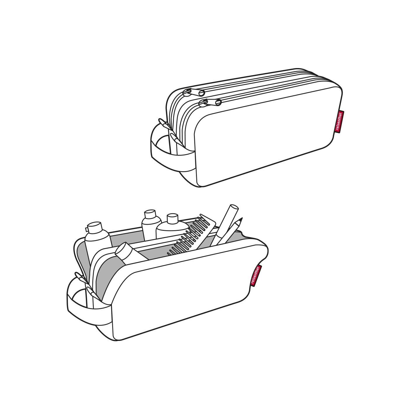 tekening duocase toilettas