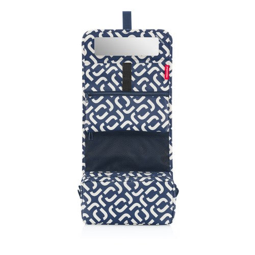 toilettas wrapcosmetic kleur signature navy opengevouwen 