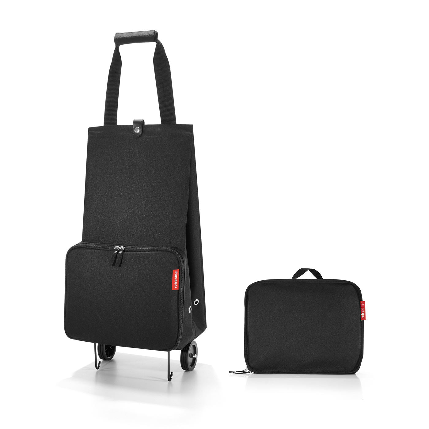 opvouwbare trolley van 30 liter in black opengevouwen en dichtgevouwen 