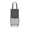 opvouwbare trolley van 30 liter in herringbone grey opengevouwen 