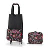 opvouwbare trolley van 30 liter in paisley black dichtgevouwen en opengevouwen 