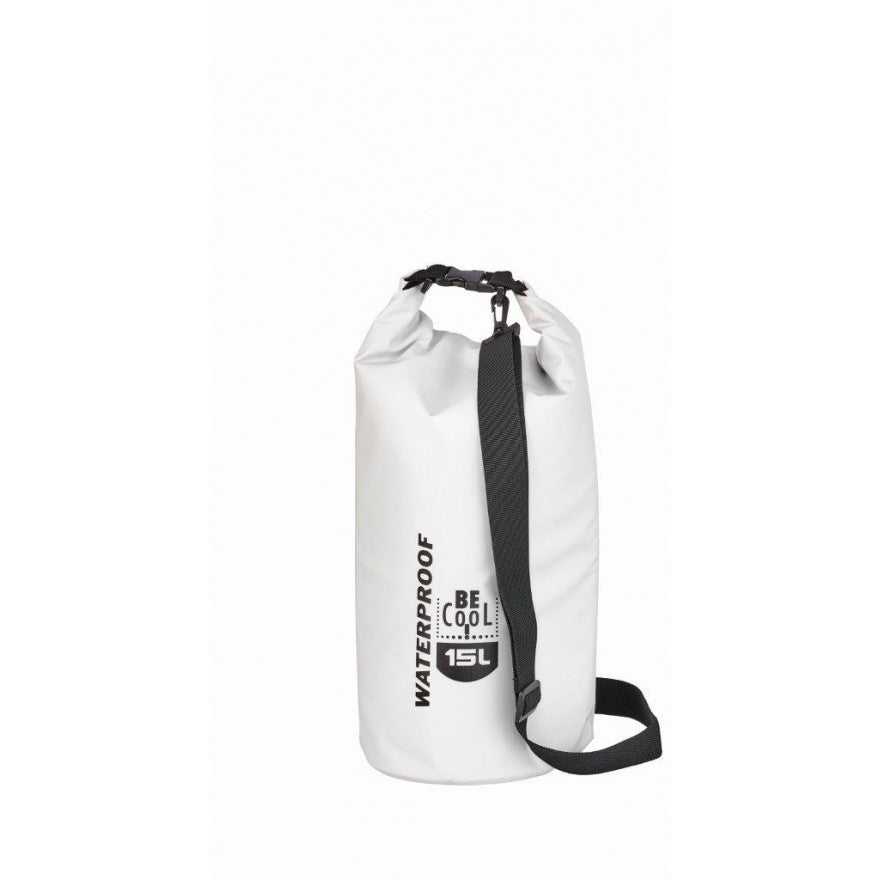 Witte crossbody draagzak van 15 liter inhoud waterproof van BE Cool