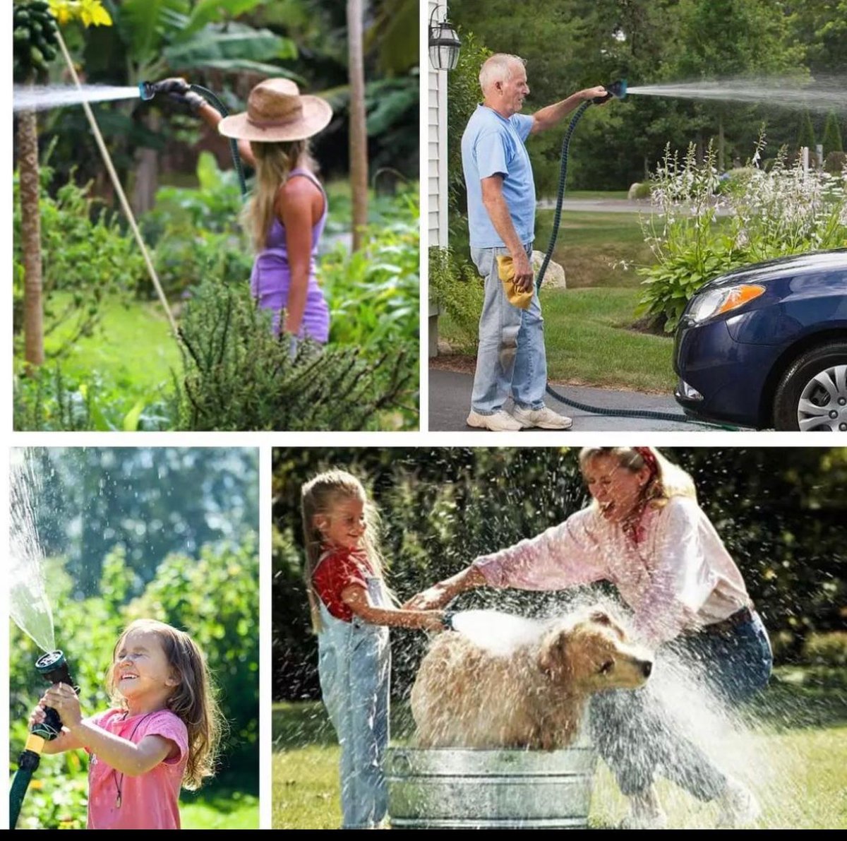 Water hose blue/black extendable up to 30m