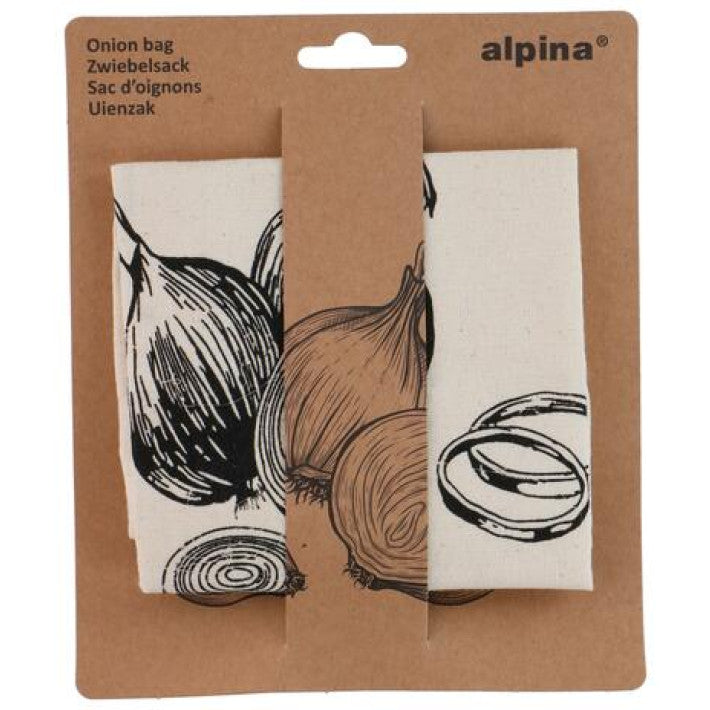 Storage bag in fabric with string for potatoes, onions, or garlic - Alpina
