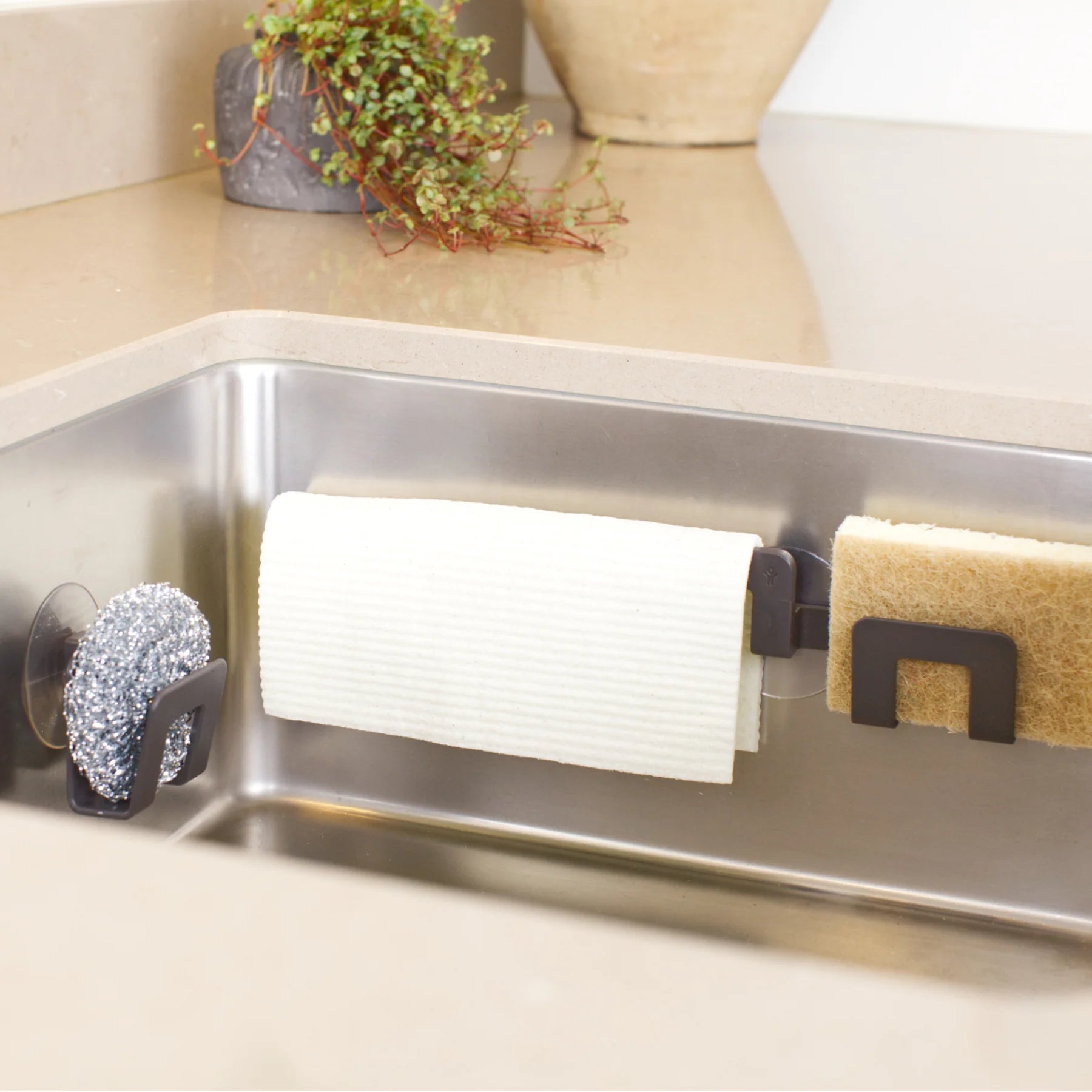 Dishcloth and sponge holder 2-in-1 with suction cup Do-Dish- Bosign