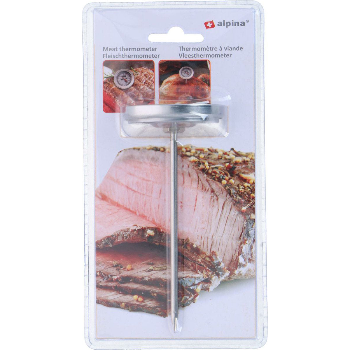 Meat thermometer probe stainless steel 12 cm - Alpina