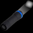 zwarte led zaklamp met blauwe ring errond 