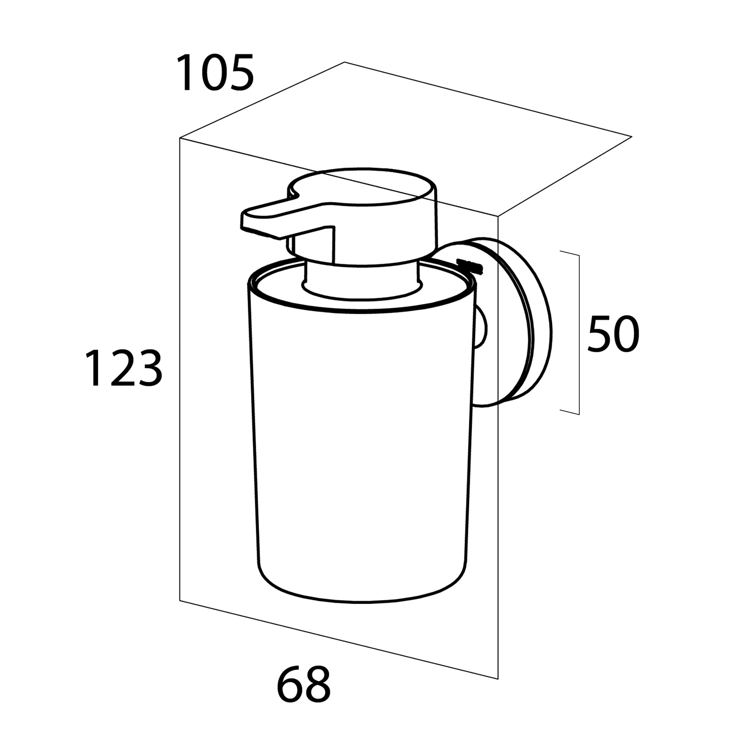 Zeepdispenser 180 ml Urban van Tiger wit afmetingen