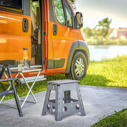 Foldable step stool in various sizes - anthracite - Zeller