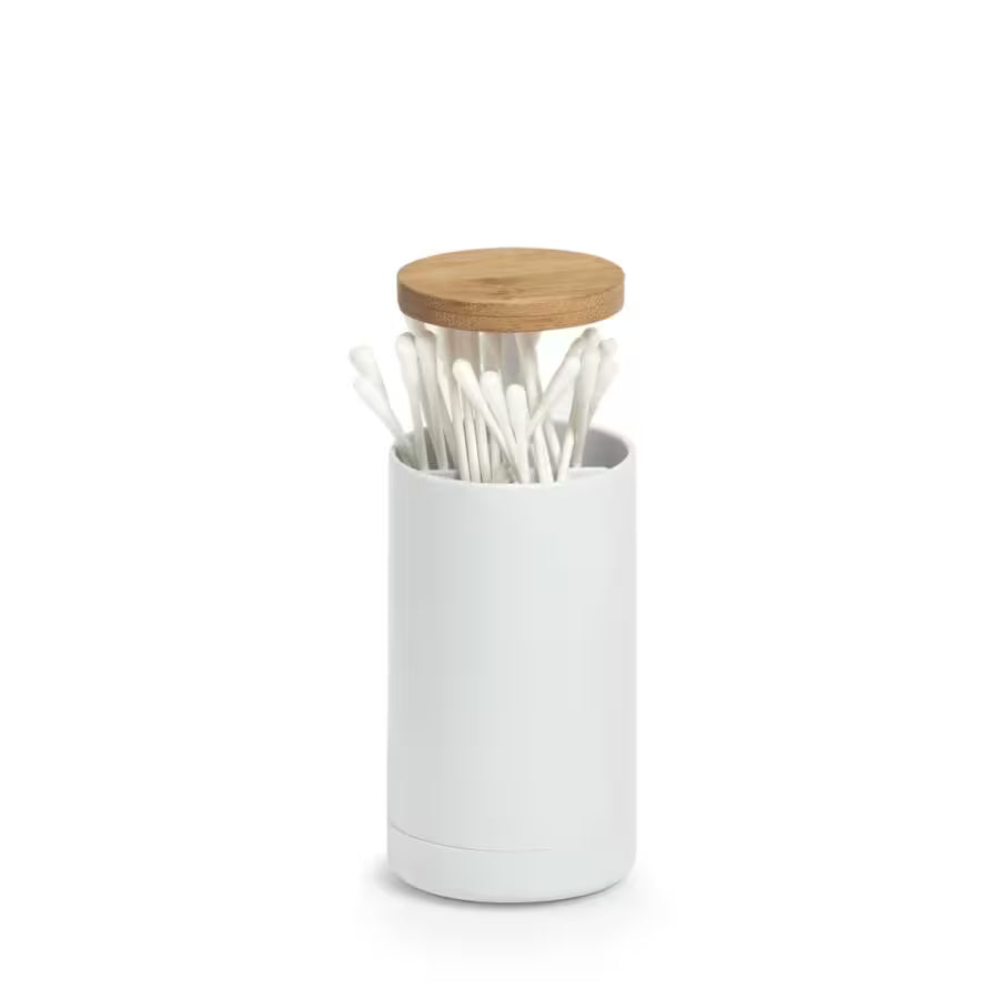 Wattestäbchen-Spender mit Bambusdeckel